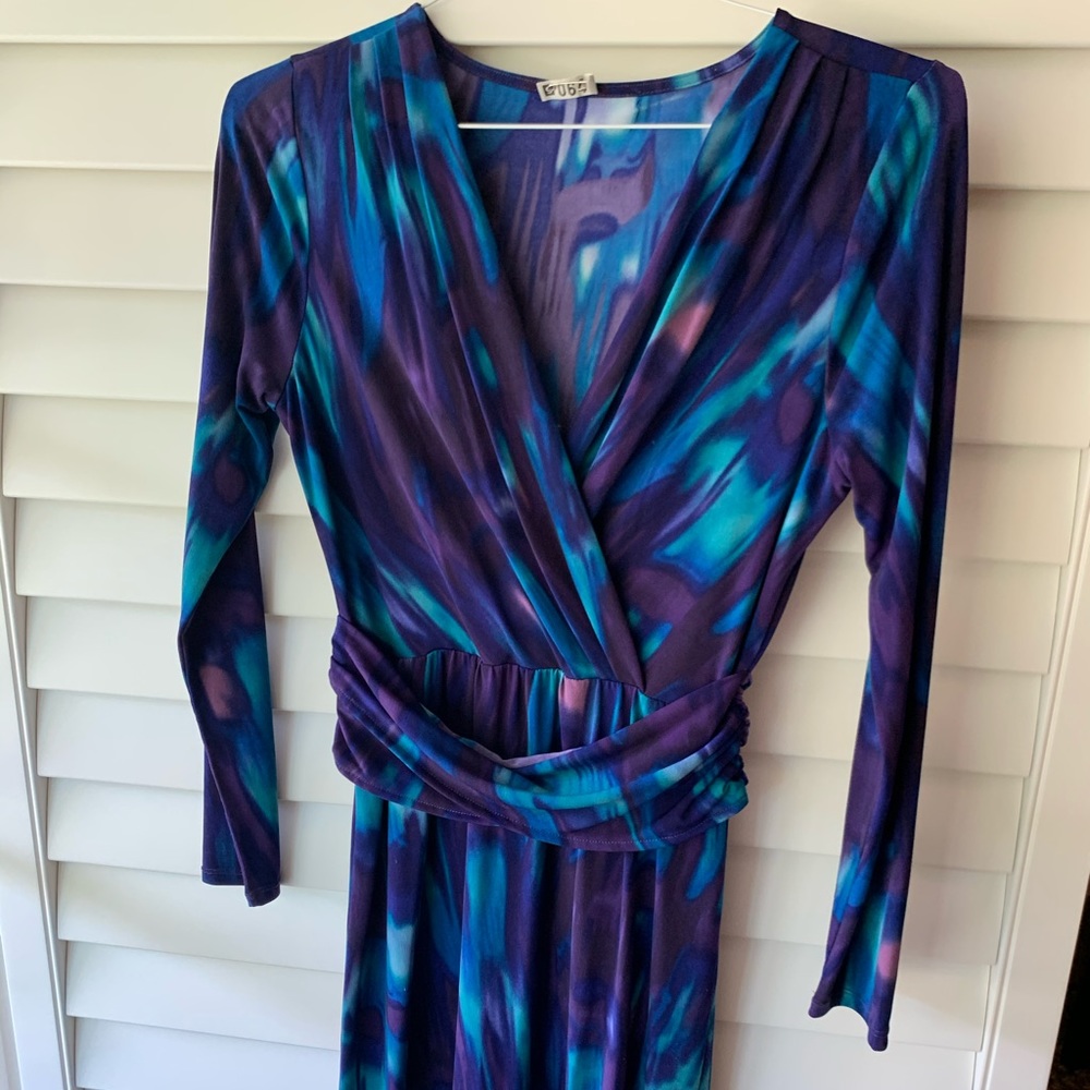 Long sleeve blue/purple dress